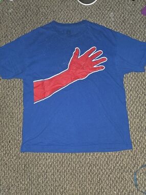 WWE Blue T-Shirt with Red Graphic Accent